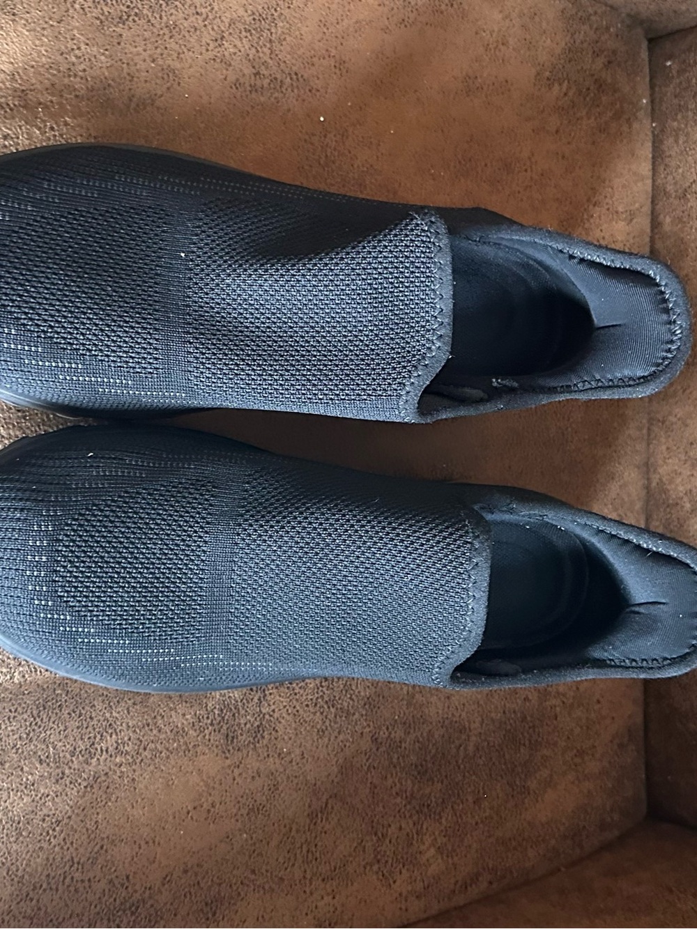 Skechers Men's Black Slip-On Knit Sneakers